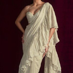 Dusty Green Saree (Size X-Small)